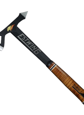 美国ESTWING东翼尖头斧含鞘黑鹰特别版斧镇定钢一体锻造真皮手柄