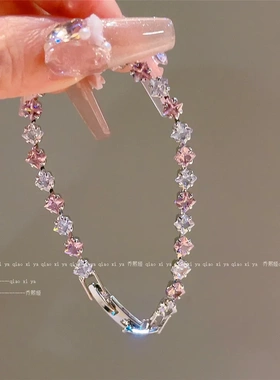 银粉色超仙款手表扣手链东大门2024年小众新款闺蜜手饰品女