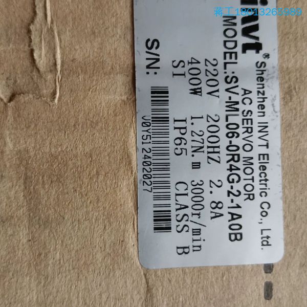 英威腾SV-ML06-0R4G-2-1A0B伺服电机，全新库