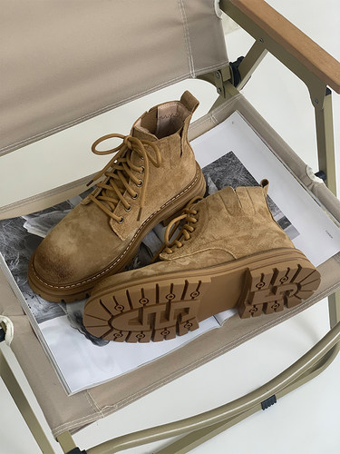 美式复古工装靴阿美咔叽中帮男款山系户外沙漠马丁靴