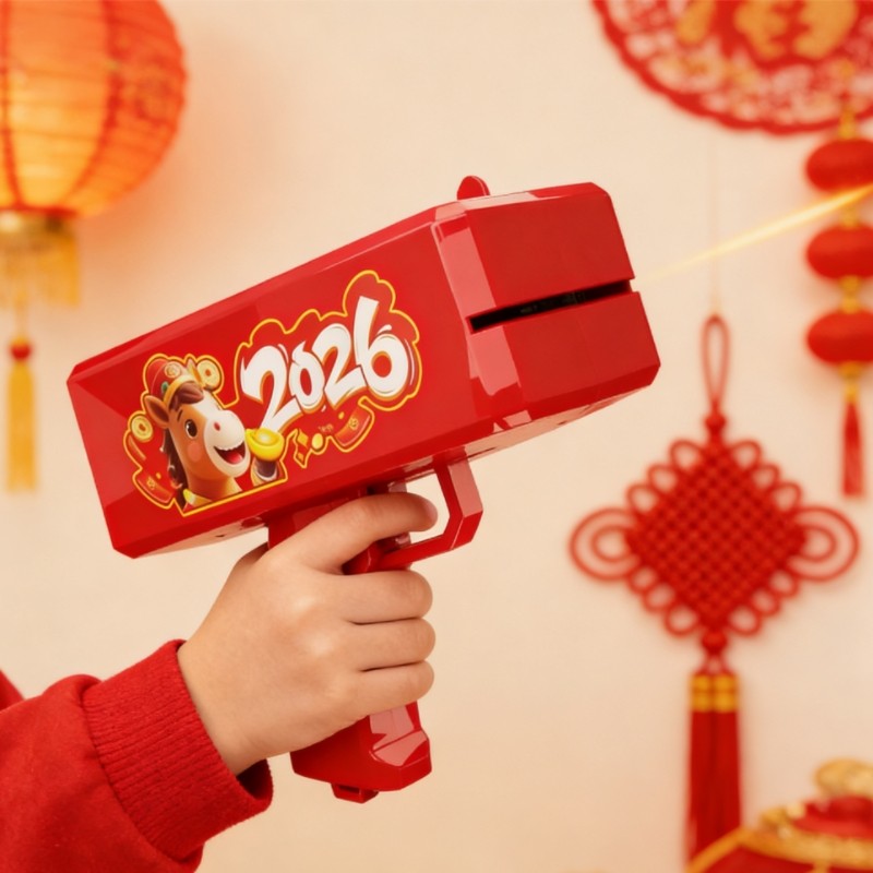 2026马年钞票喷钱枪新年红包喷发射钞撒钱机打吐钱枪春节玩具礼物