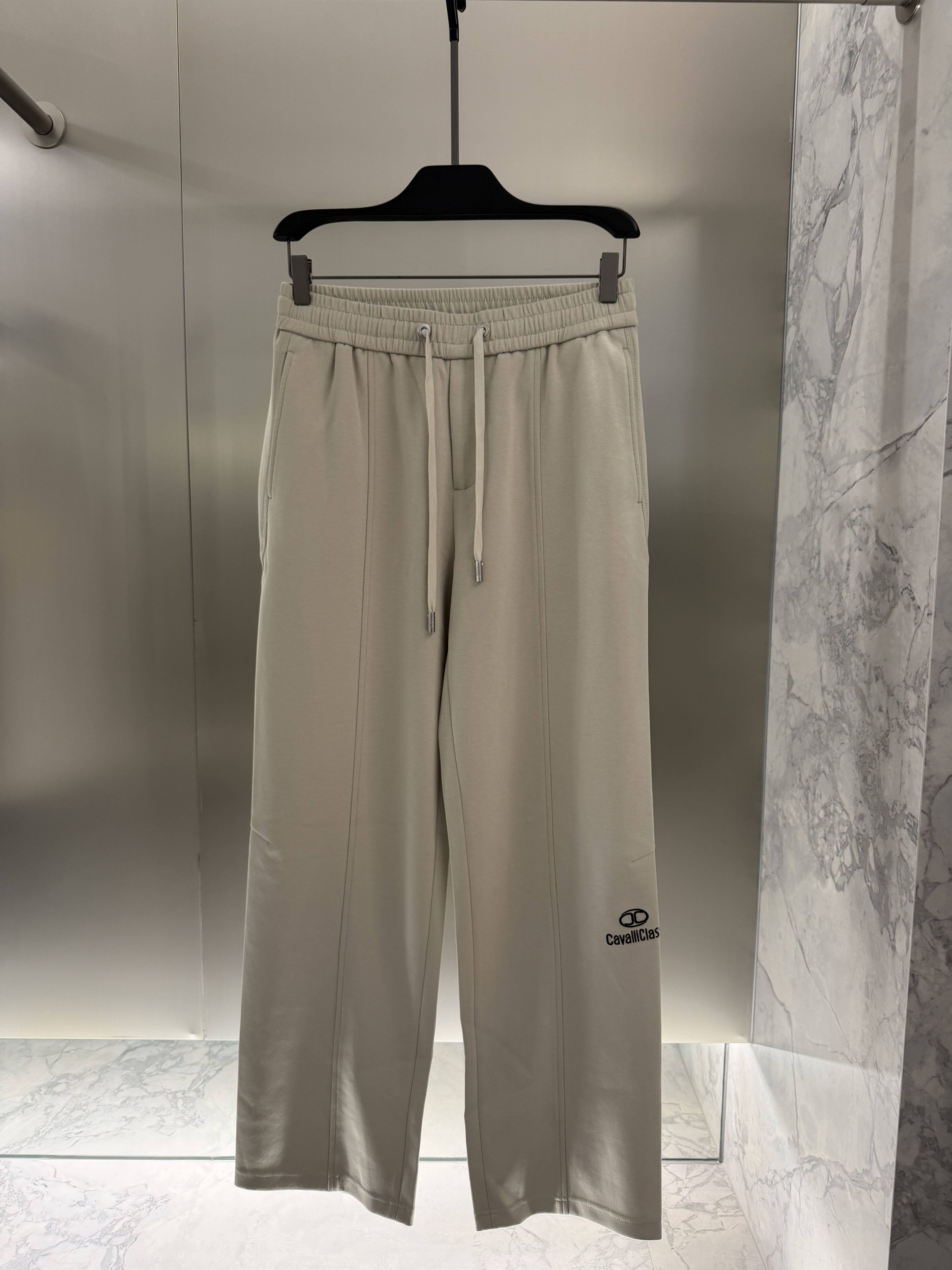 Cavalli Class男装26夏季新款刺绣休闲裤透气阔腿长裤CM062F1713