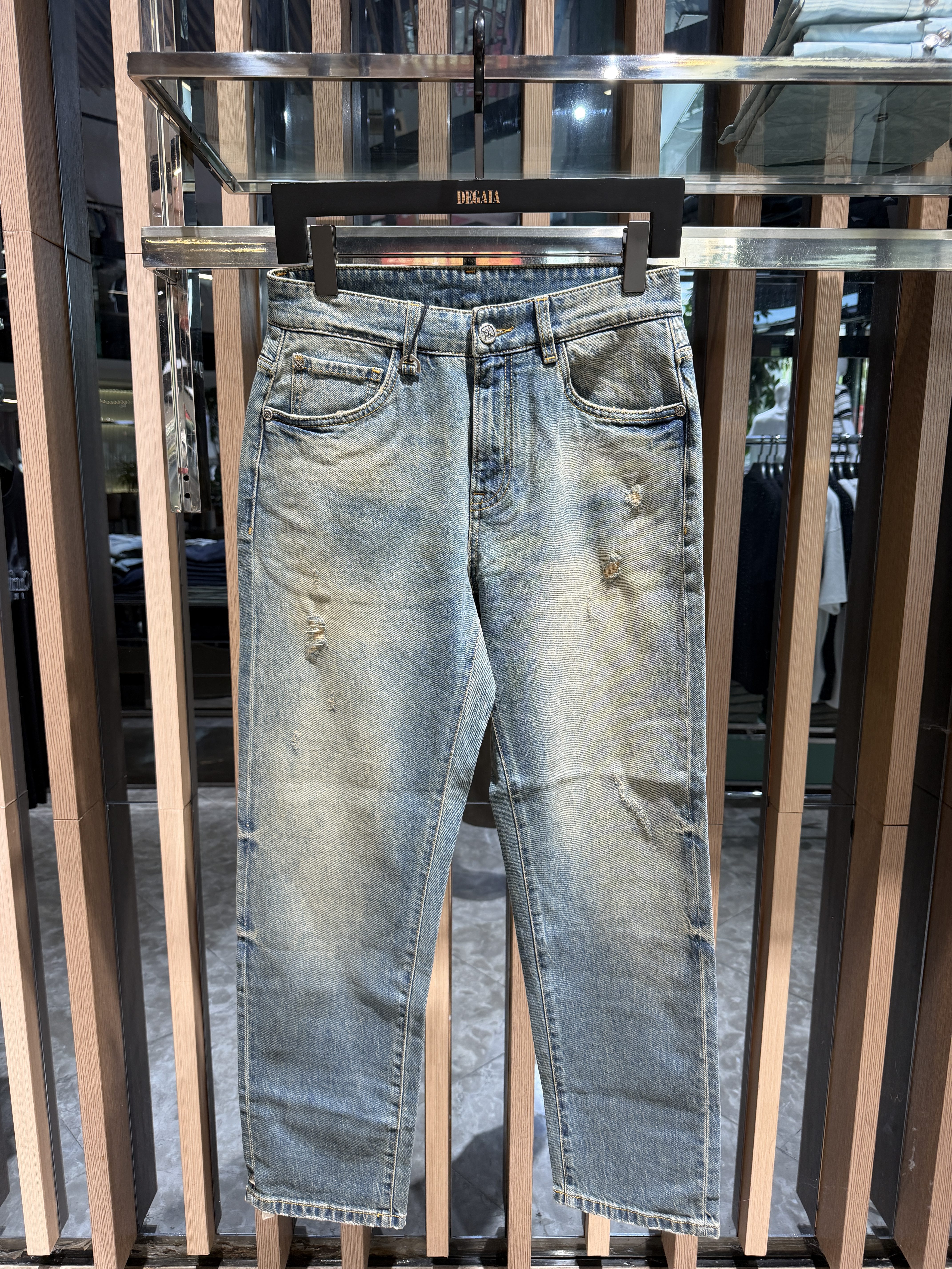 Dartin Bonaparto男装26夏季新款字母印花牛仔裤直筒裤SDJ2607336