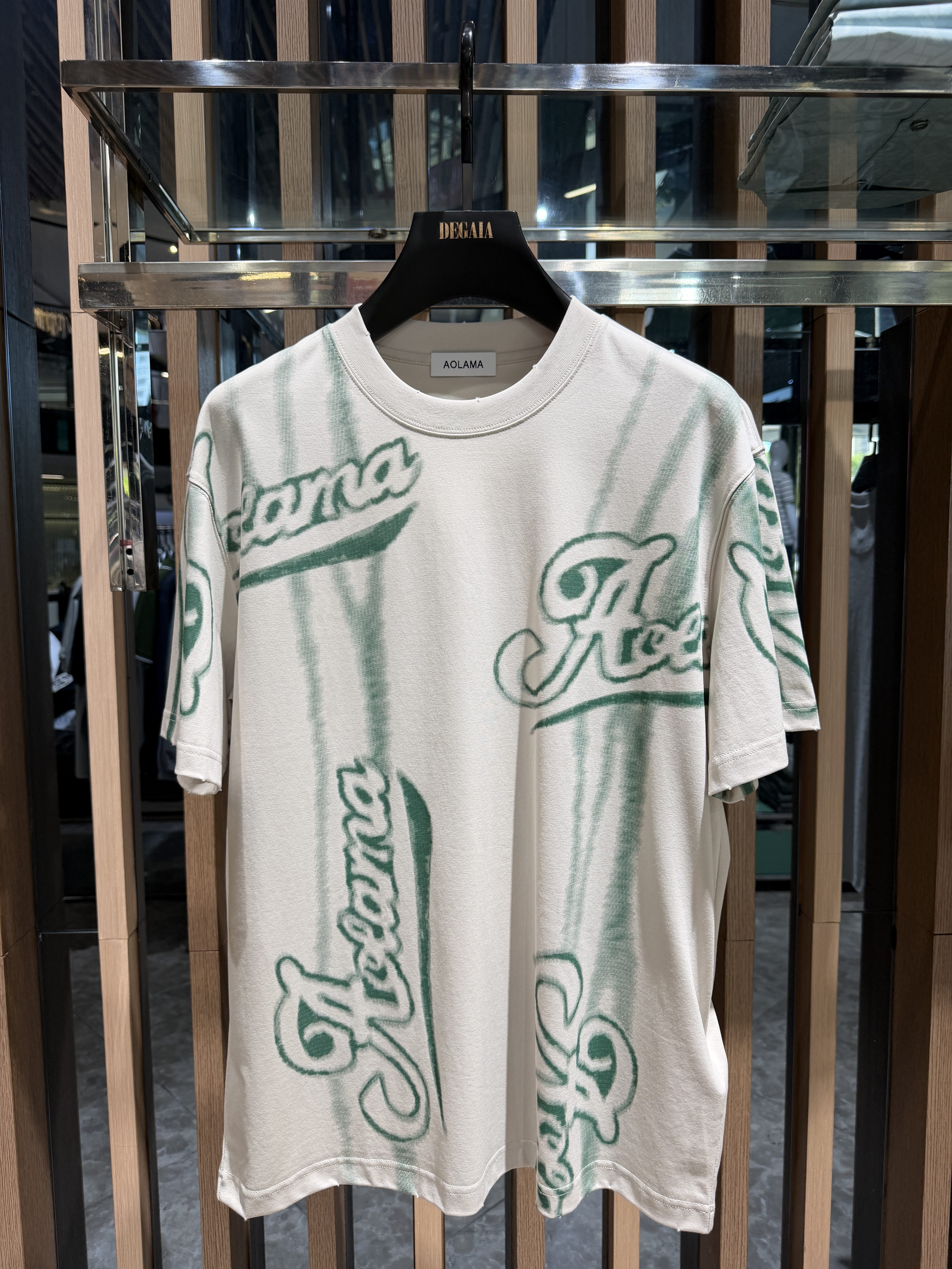 AOLAMA男装26夏季新款字母花版短袖T恤棉质宽松休闲上衣880262179