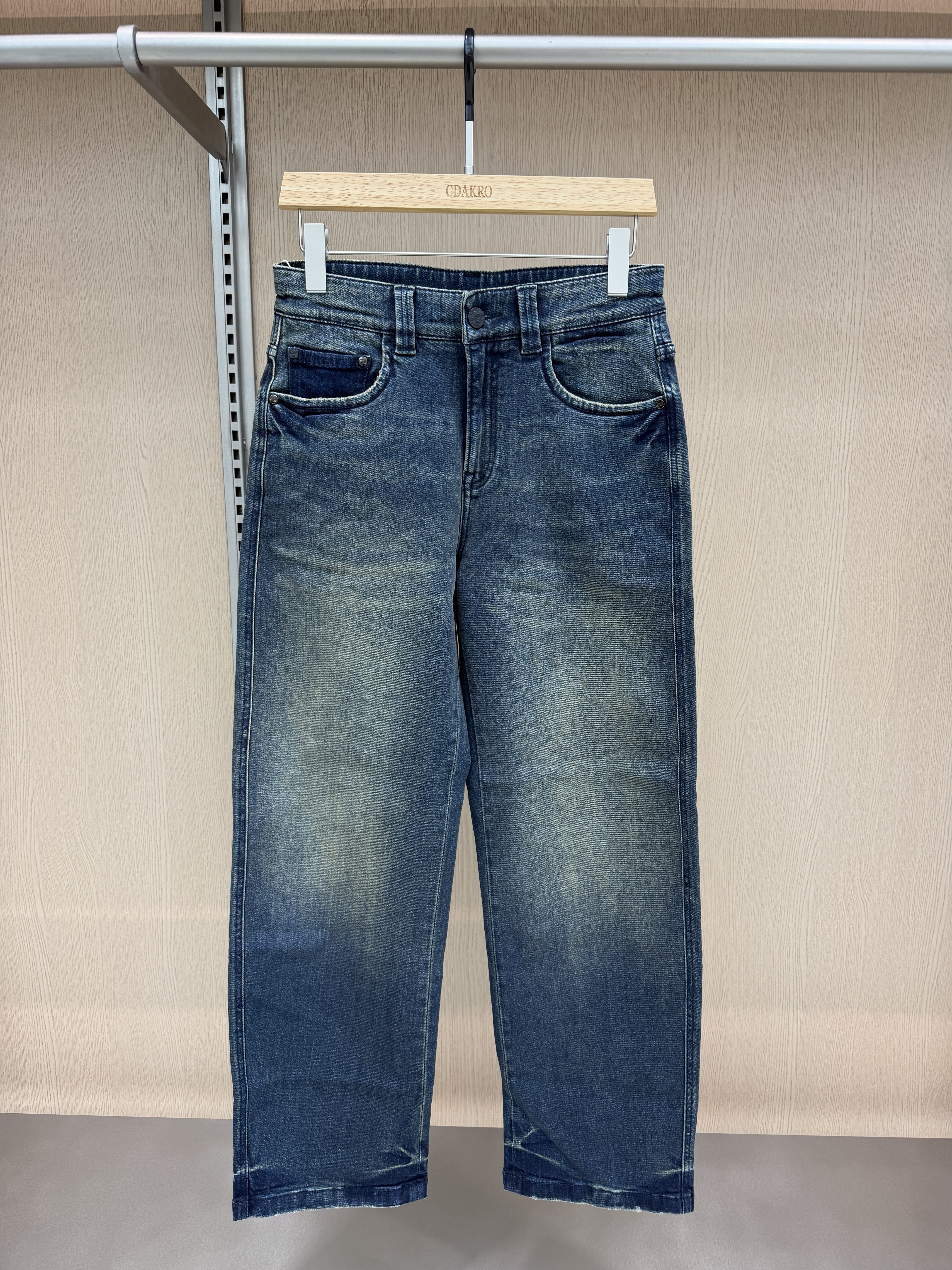 Cavalli Class男装26秋冬新款牛仔裤后口袋印花直筒裤CM052F3152