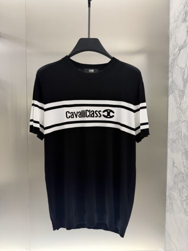 Cavalli Class男装26夏季新款字母印花短袖针织T恤百搭CM222F1069