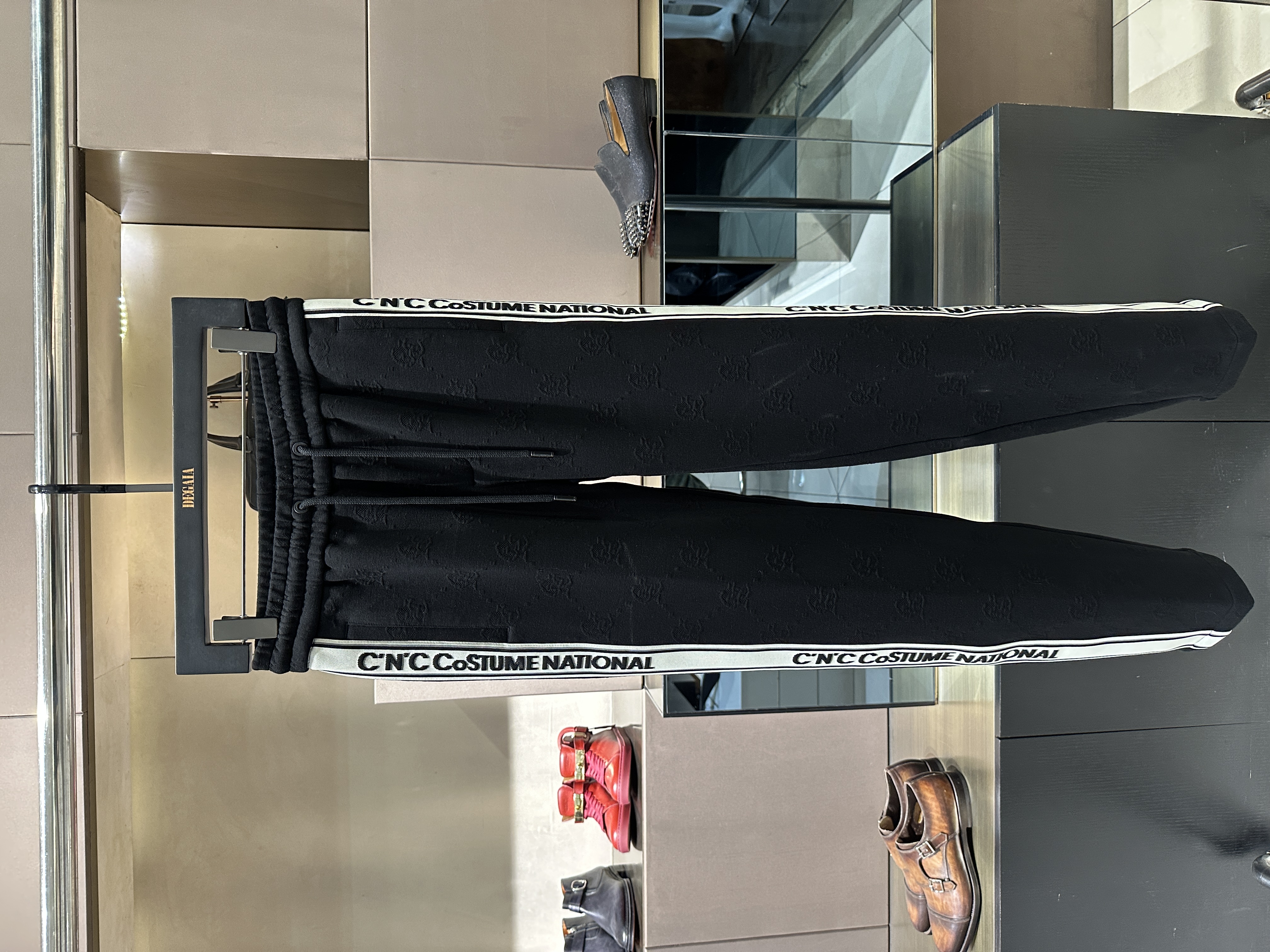 CNC 25秋冬新款 男士字母满印花侧边拼接直筒休闲裤 811G3930AT