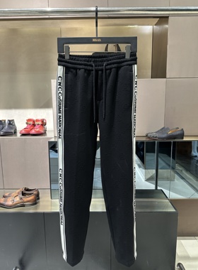 CNC 25秋冬新款 男士字母满印花侧边拼接直筒休闲裤 811G3930AT