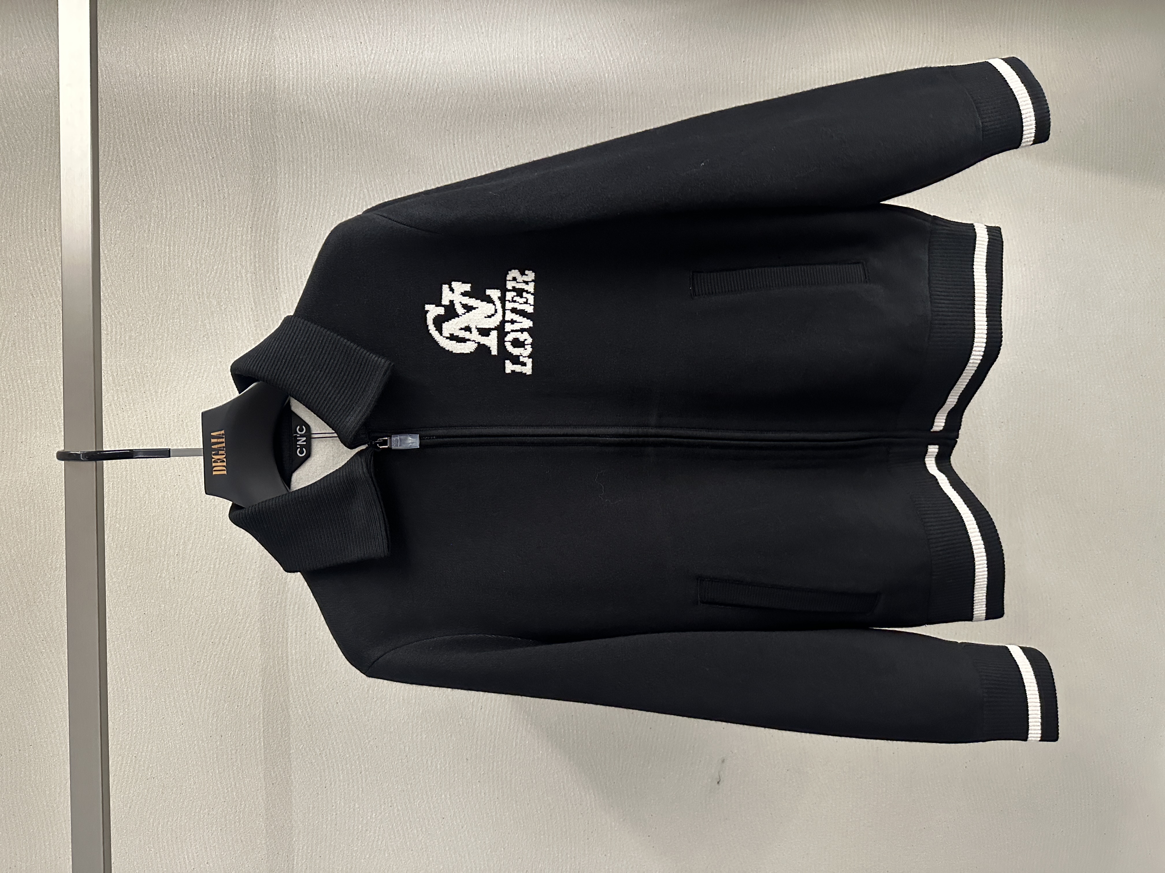 CNC 25秋冬新款 男士时尚字母印花休闲翻领拉链夹克811G358012