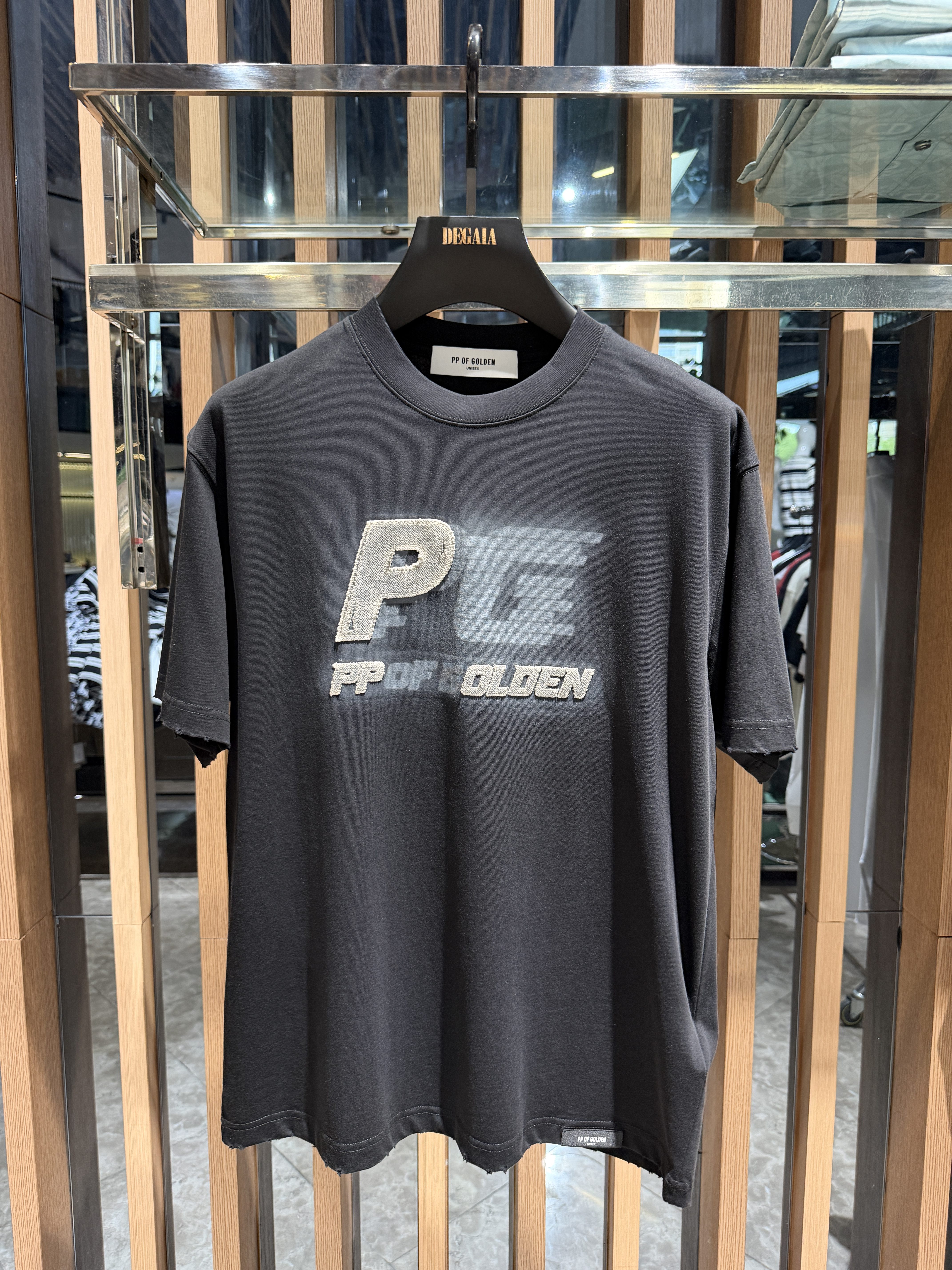 PP OF GOLDEN男装26夏季新款字母绣标短袖T恤纯棉FTD55622626