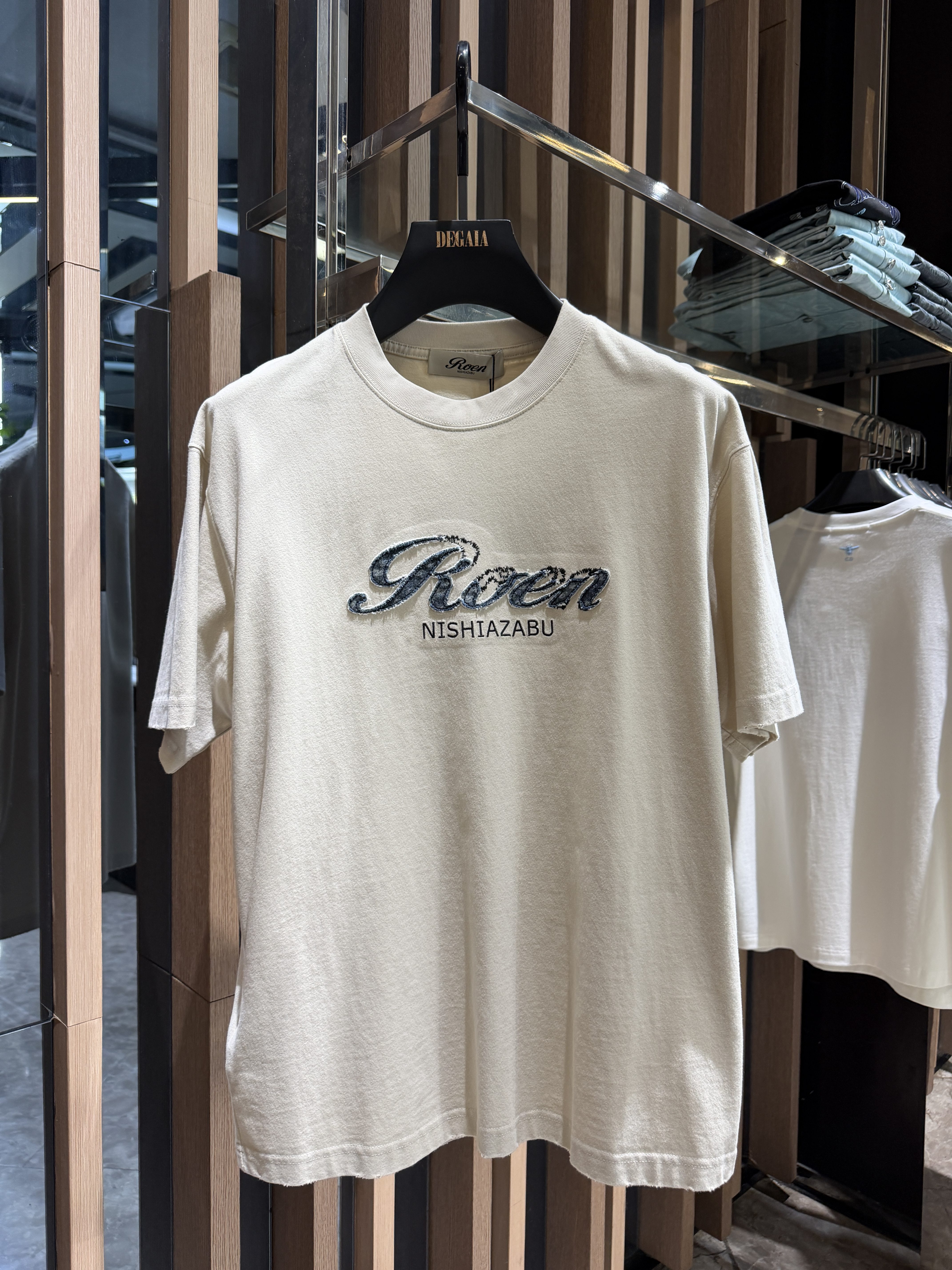 ROEN男装26夏季新款字母刺绣短袖T恤宽松棉质休闲上衣RJ2515136