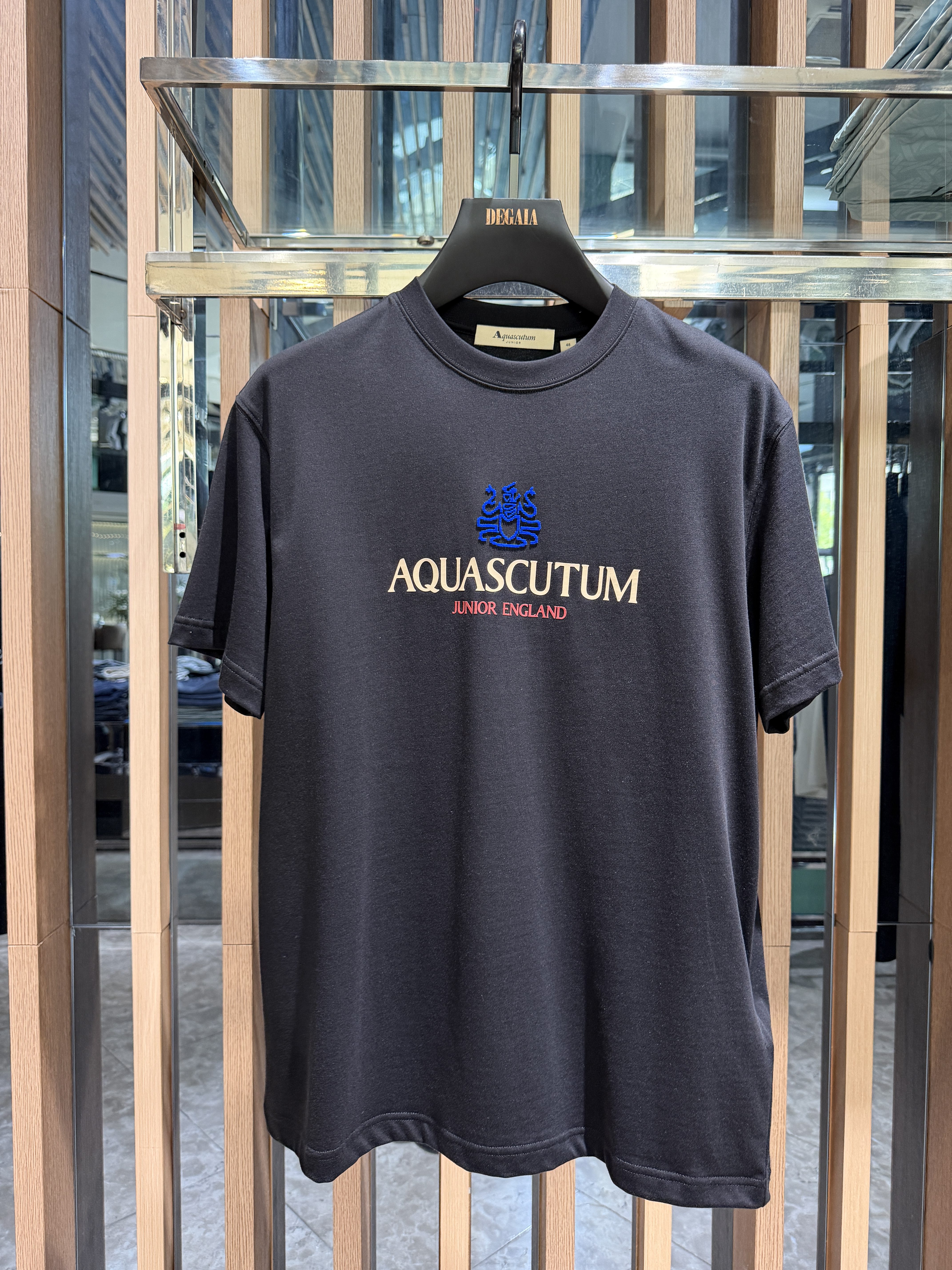 Aquascutum男装26夏季新款字母印花短袖T恤纯棉款上衣AQ62860296