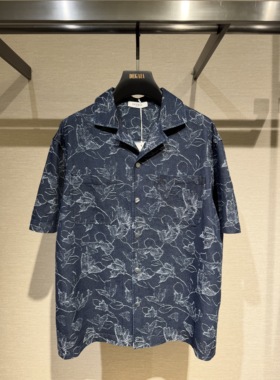 DEGAIA 26春夏新款 男士花卉满印花版翻领短袖衬衫DUIAAC020660