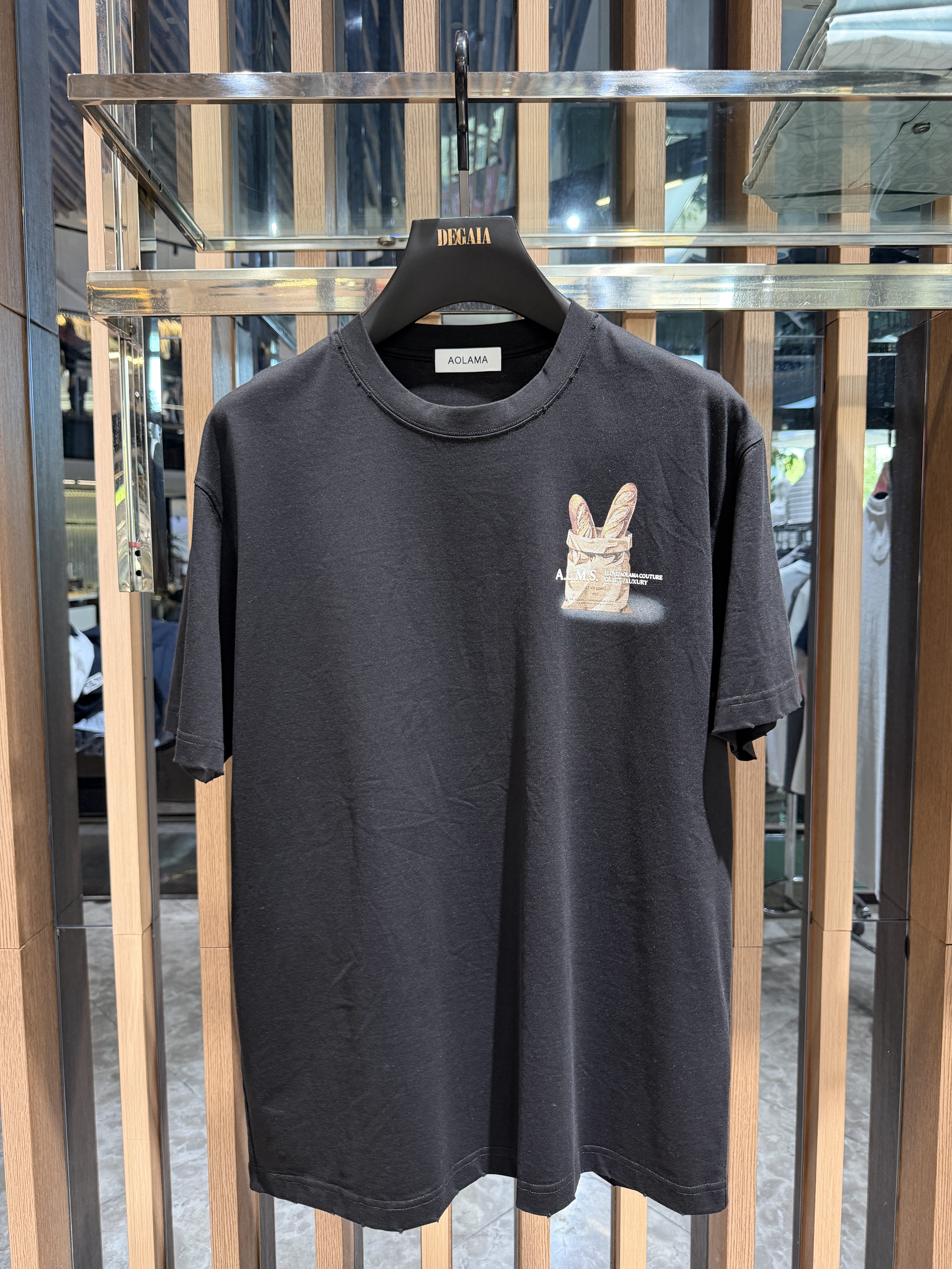 AOLAMA男装26夏季新款时尚胸前印花短袖T恤纯棉宽松上衣880262106