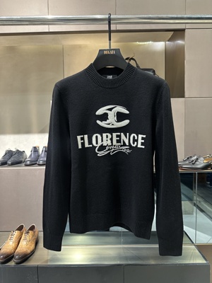 Cavalli CLASS 25秋冬新款 男士字母印花刺绣长袖毛衫CM032E3470