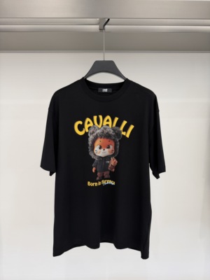 Cavalli Class 26春夏新款 男士字母卡通印花短袖T恤CM022F2390