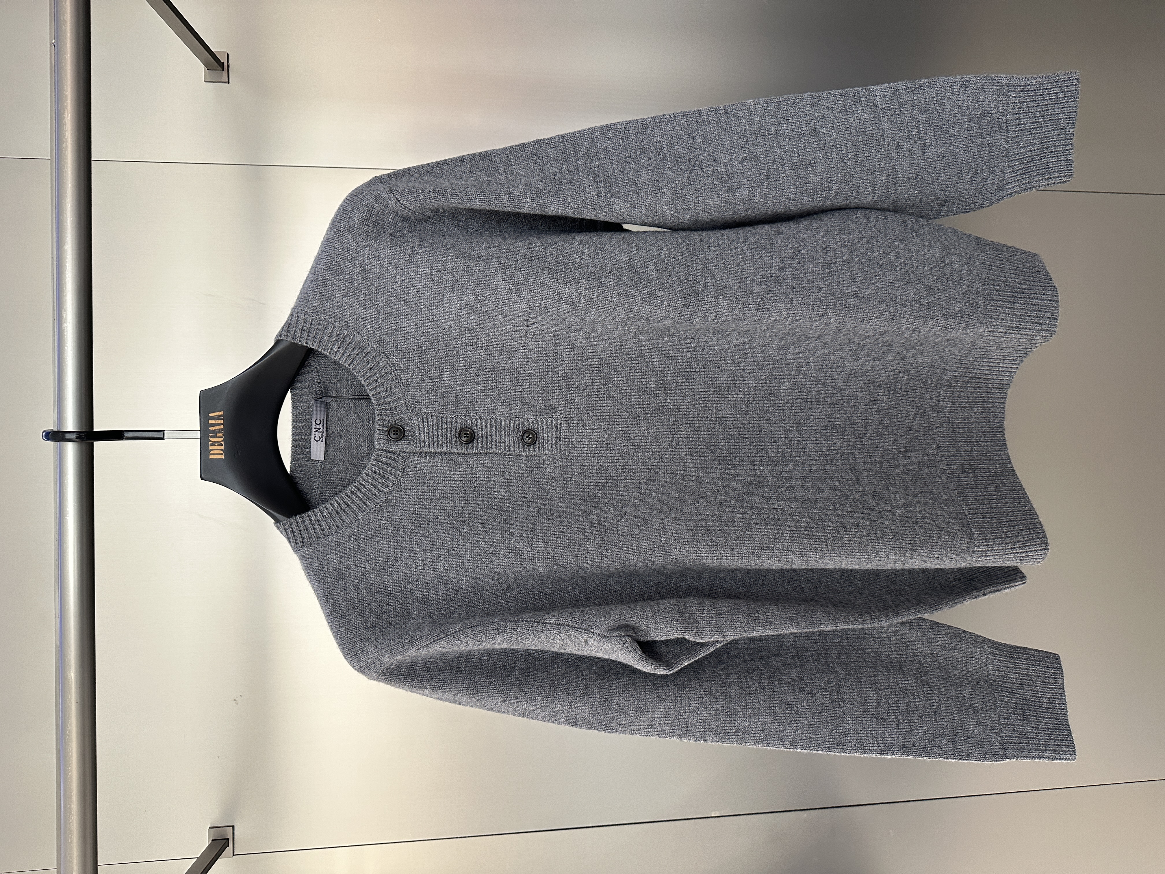 CNC 25秋冬新款 男士时尚纯色半纽扣圆领长袖毛衫 811G352066