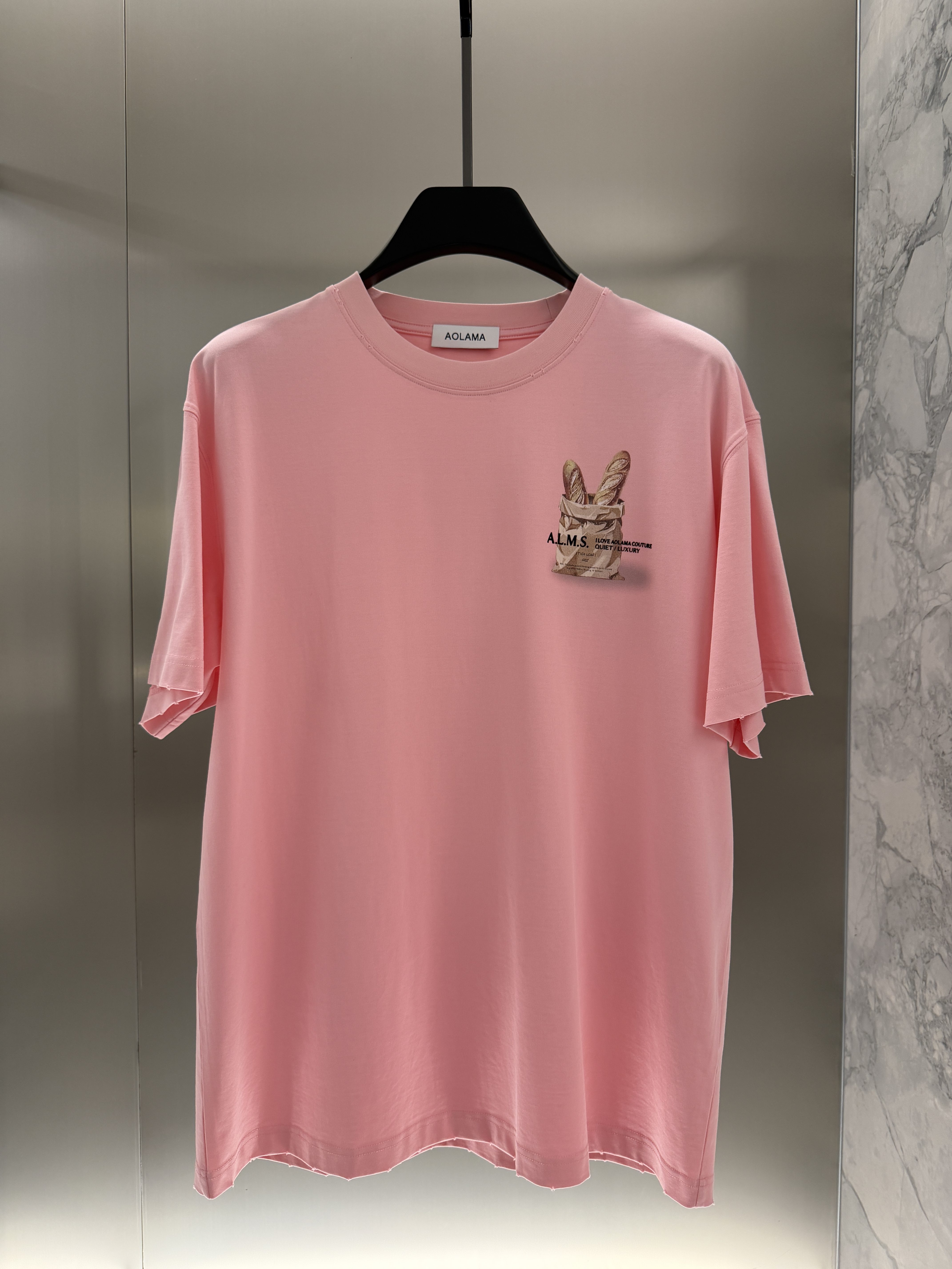 AOLAMA奥拉玛男装26夏季新款胸前字母印花短袖T恤宽松款880262106