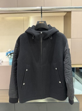 Cavalli Class 25秋冬新款 男士时尚拼接连帽休闲棉服CM082E3589