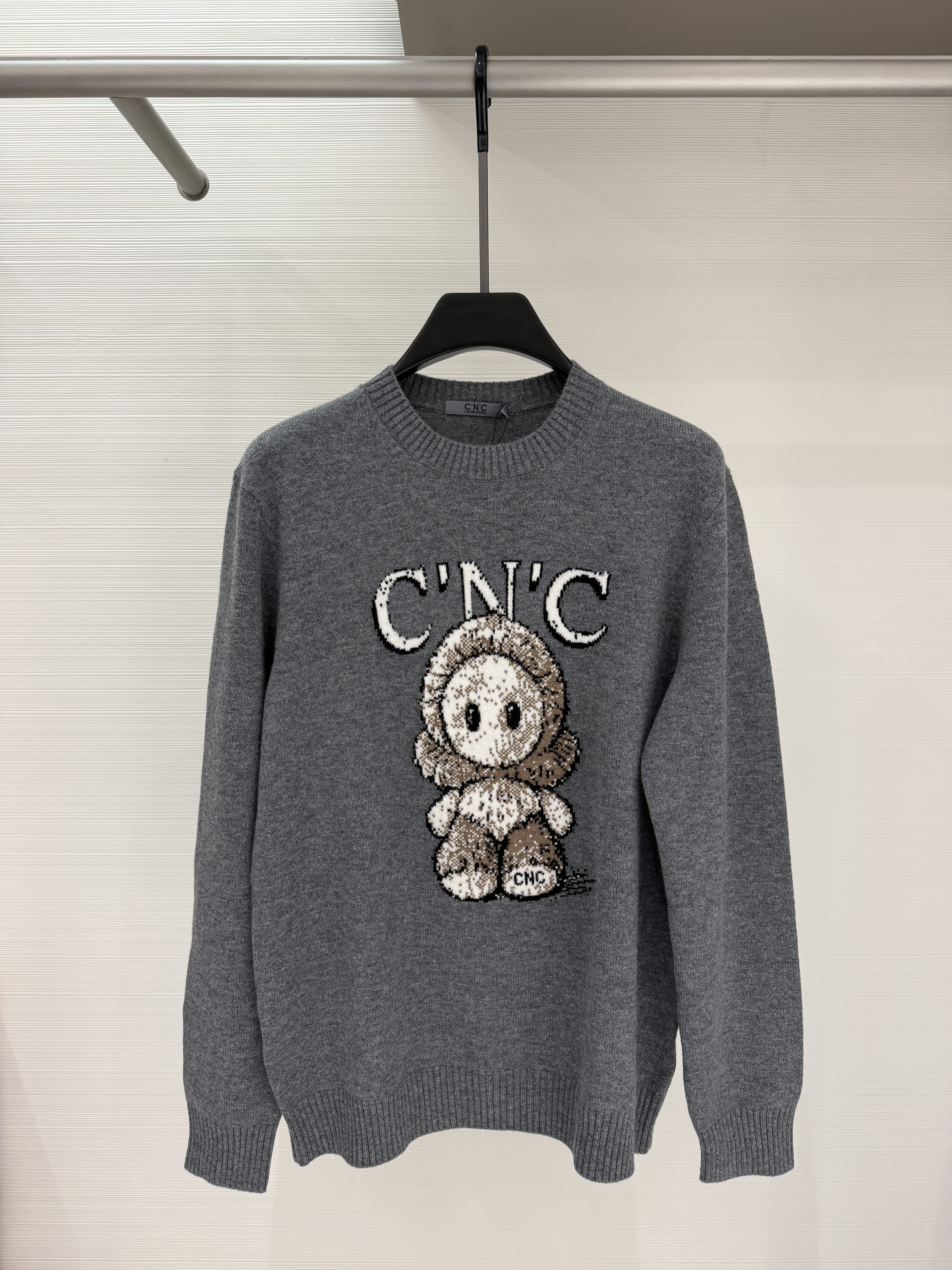 CNC男装26秋冬新款长袖羊毛衫时尚印花百搭圆领休闲款811H352002