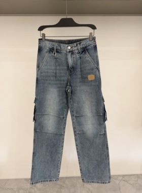 Cavalli Class 26春夏新款 男士口袋装饰直筒牛仔裤CM052F1536