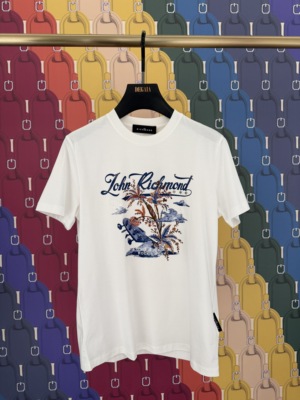 John Richmond 26春夏新款 男士字母花卉印花短袖T恤JUIAAT200309