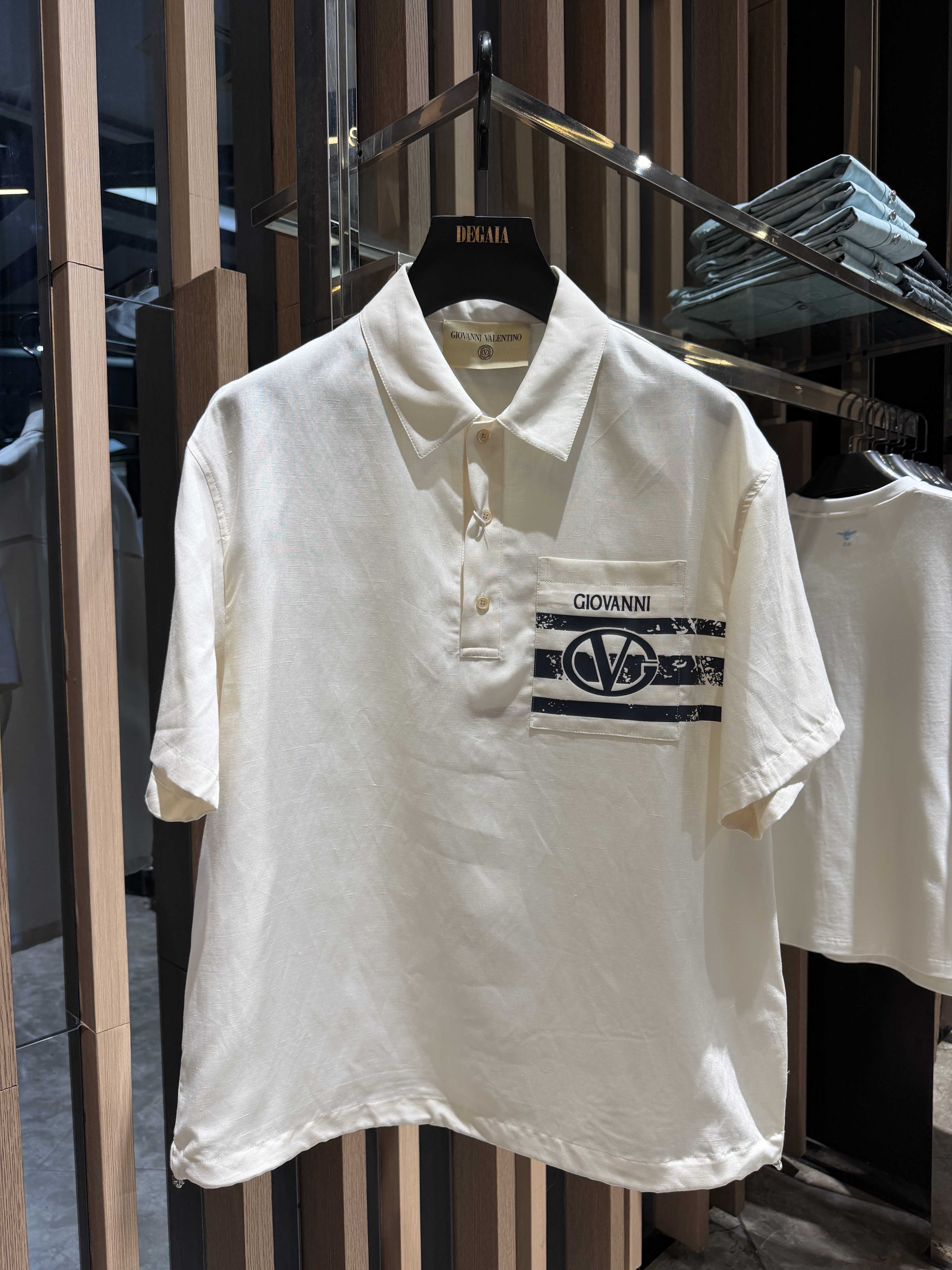 Giovanni Valentino 26春夏新款 男士口袋印花短袖衬衫VT62300380