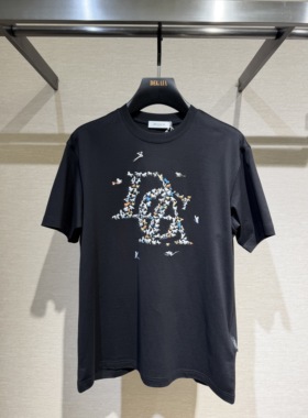 DEGAIA 26春夏新款 男士创意动物字母印花短袖T恤 DUIAAT200062