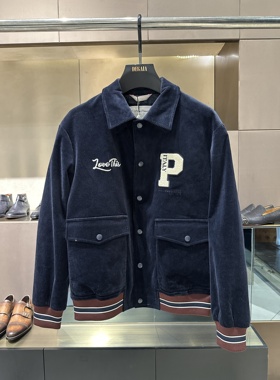 PIERRE PIERUCCI 25秋冬新款 男士字母植绒翻领夹克881G311535