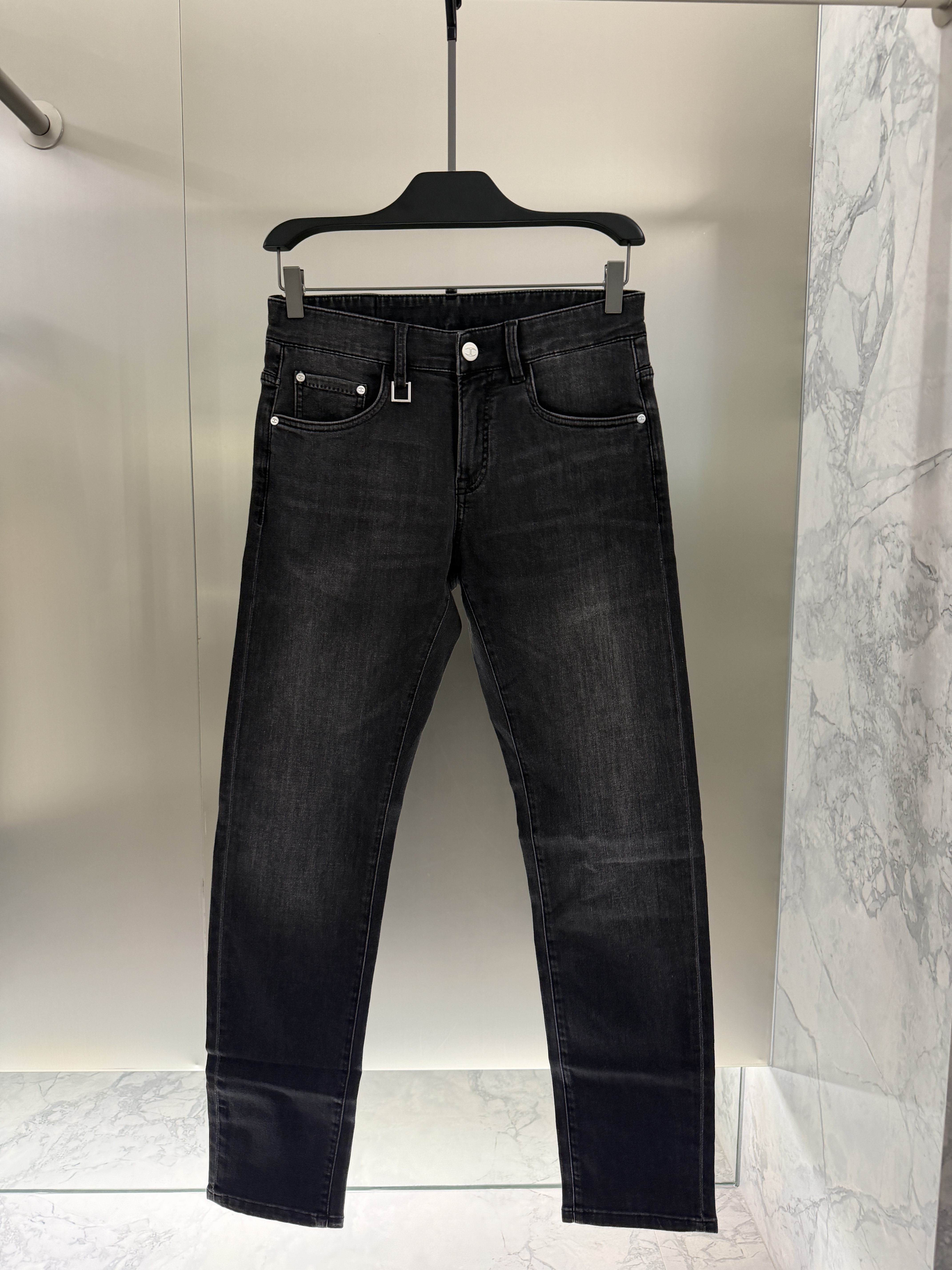 Cavalli Class男装26夏季新款印花牛仔裤修身水洗长裤CM052F1549