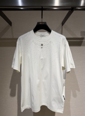 DEGAIA 26春夏新款 男士字母印花金属烫钻短袖T恤DUIAAT200207