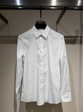 DEGAIA 26春夏新款 男士下摆logo刺绣休闲长袖衬衫 DUIAAC010578