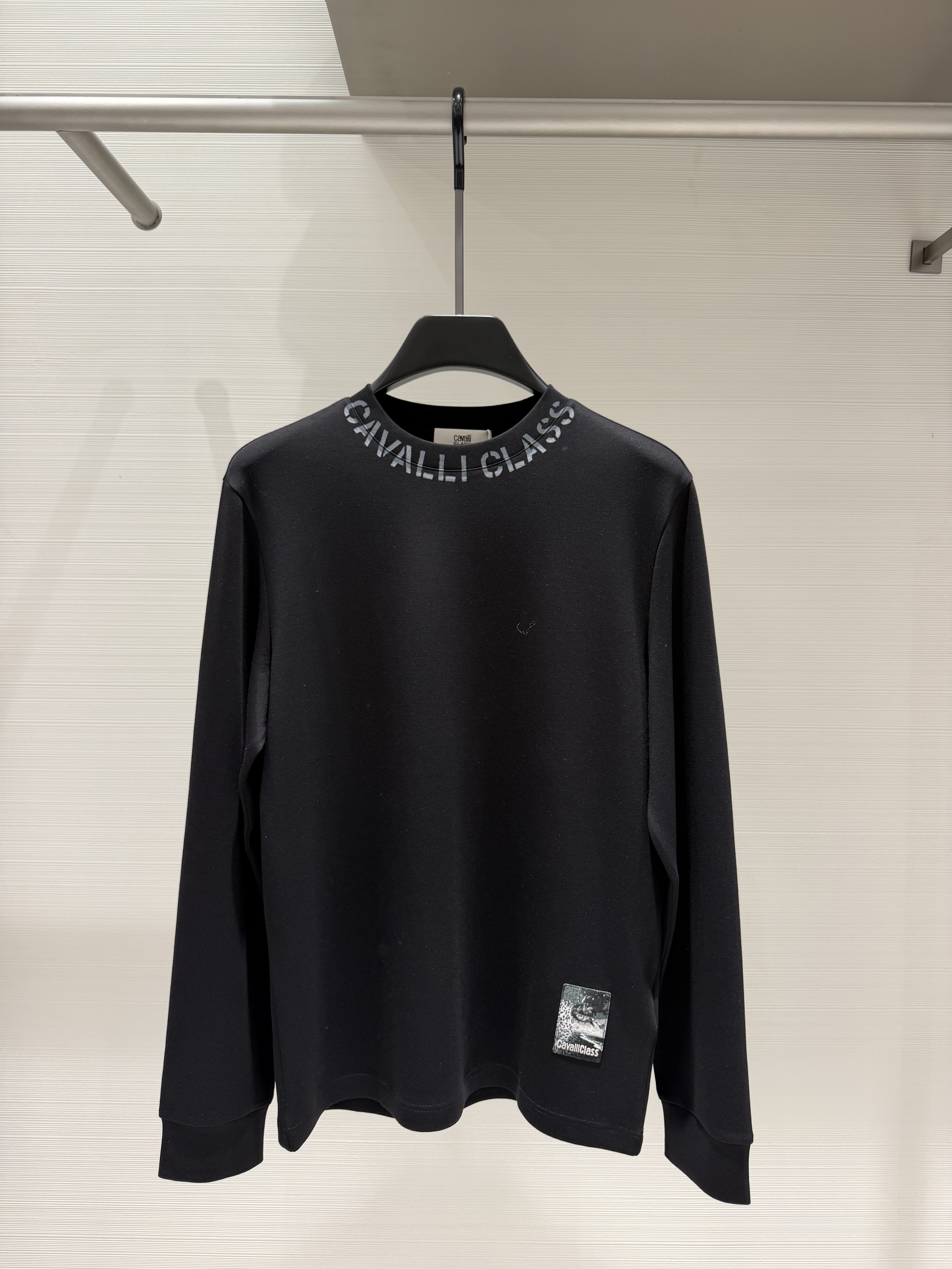 Cavalli class 男装26秋冬新款领口印花长袖T恤宽松CM102F3101