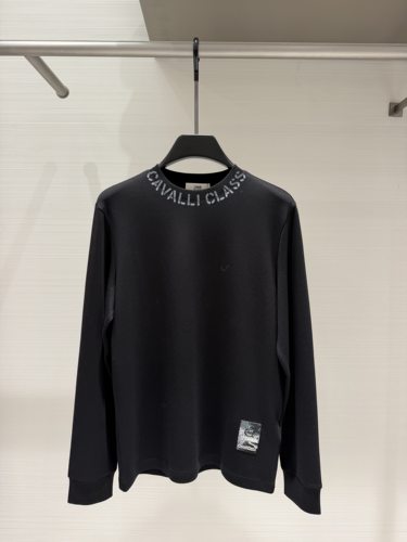 Cavalli class 男装26秋冬新款领口印花长袖T恤宽松CM102F3101