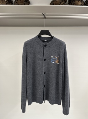 Cavalli Class 25秋冬新款 男士胸前刺绣休闲针织开衫 CM032E3469