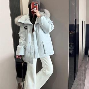 派克服棉衣外套小个子棉袄 加厚工装 大毛领羽绒棉服女2025冬季 新款