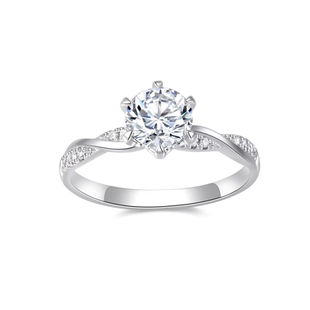 培育钻石戒指PT950铂金一克拉人工培育钻石婚戒情缘钻戒一克拉