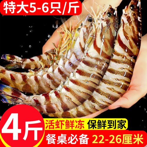 寰球邮鲜速冻竹节虾超大斑节虾