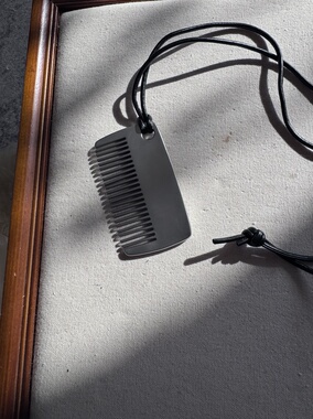 韩国向日葵欧尼同款银色梳子项链复古感长款梳子毛衣链现货发