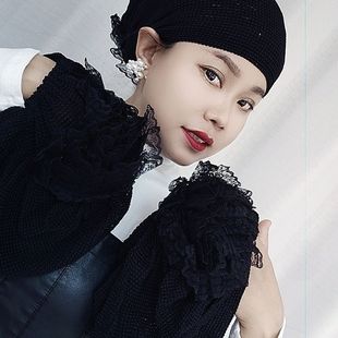 蕾丝网纱遮白发包头帽春夏盘发透气优雅洋气帽子女2024新显年轻