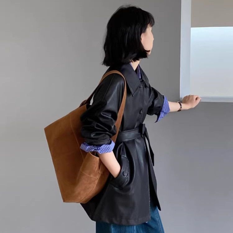 黑色皮衣外套女2025年春秋新款感夹克今年流行中长款美式皮衣