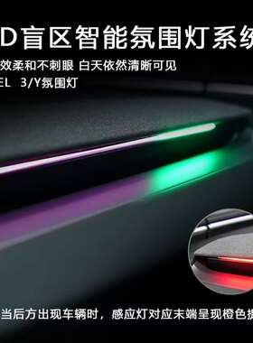 适用Tesla特斯拉焕新版ModelY3盲区监测氛围灯BSD并线辅助智能RGB