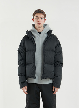 RASP美式短版廓形基础纯色加厚夹棉立领四格面包服棉服外套秋冬