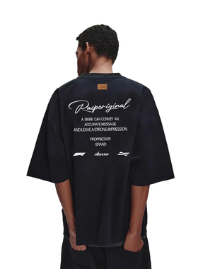 RASP后背文字排版凉感透气短袖夏季国潮牌户外运动情侣水洗T恤男