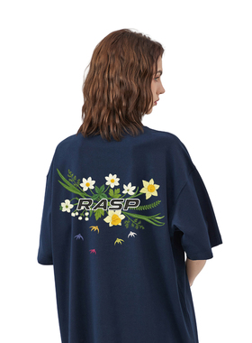 RASP小雏菊仿刺绣短袖T恤男女夏季潮牌美式嘻哈宽松休闲T恤半袖潮