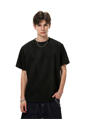 RASP太空棉空气层美式正肩解构短袖T恤夏潮牌透气休闲百搭上衣男