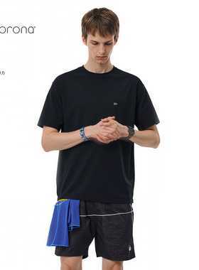 RASP26春夏刺绣标索罗娜凉感速干双肩线抑菌T恤通勤运动健身短袖