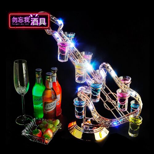 酒吧小提琴杯架鸡尾酒发光创意