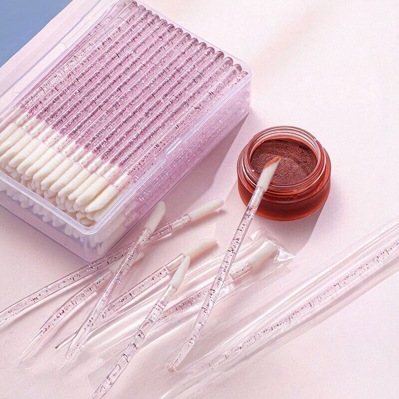一次性水晶唇刷棒晕染口红刷唇釉眼影美睫刷清洁棒化妆便捷式棉签