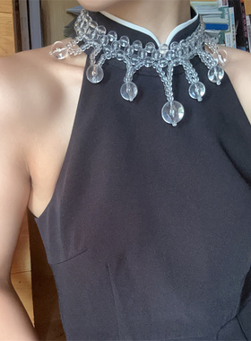 夏日多巴胺~ 降温手作个性八爪鱼透明水晶串珠项链choker